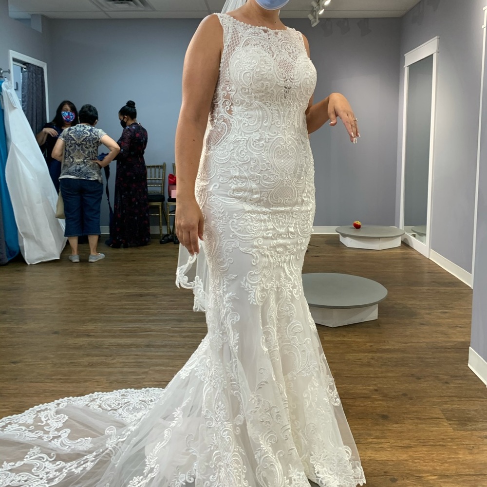 2021 Brand new couture line wedding dress with tags. Never worn. Never altered. - Picture 6 of 10